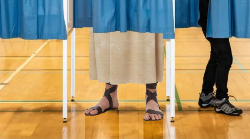 Jesus in voting booth